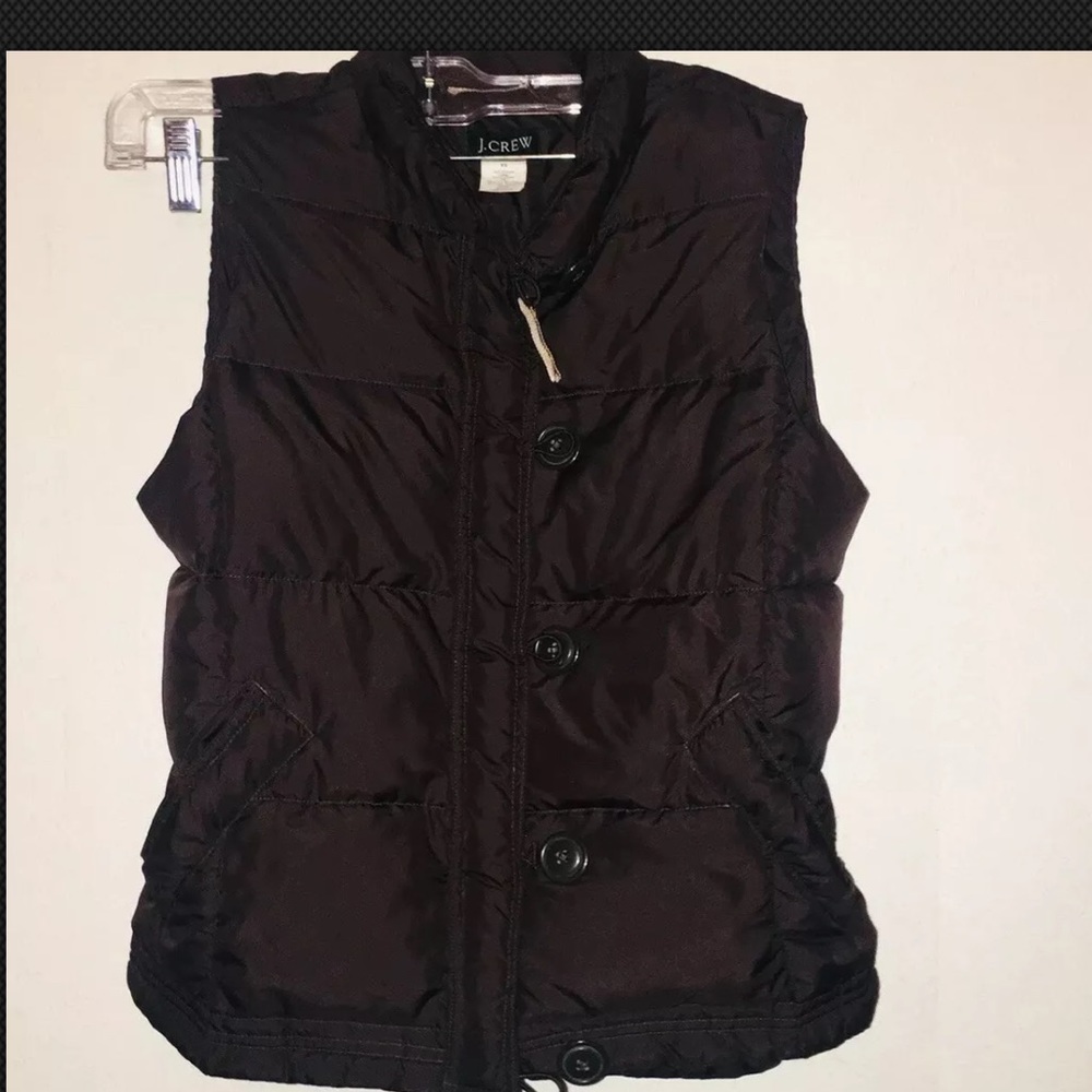 Womens J Crew XS Dark Brown Down Puffer
